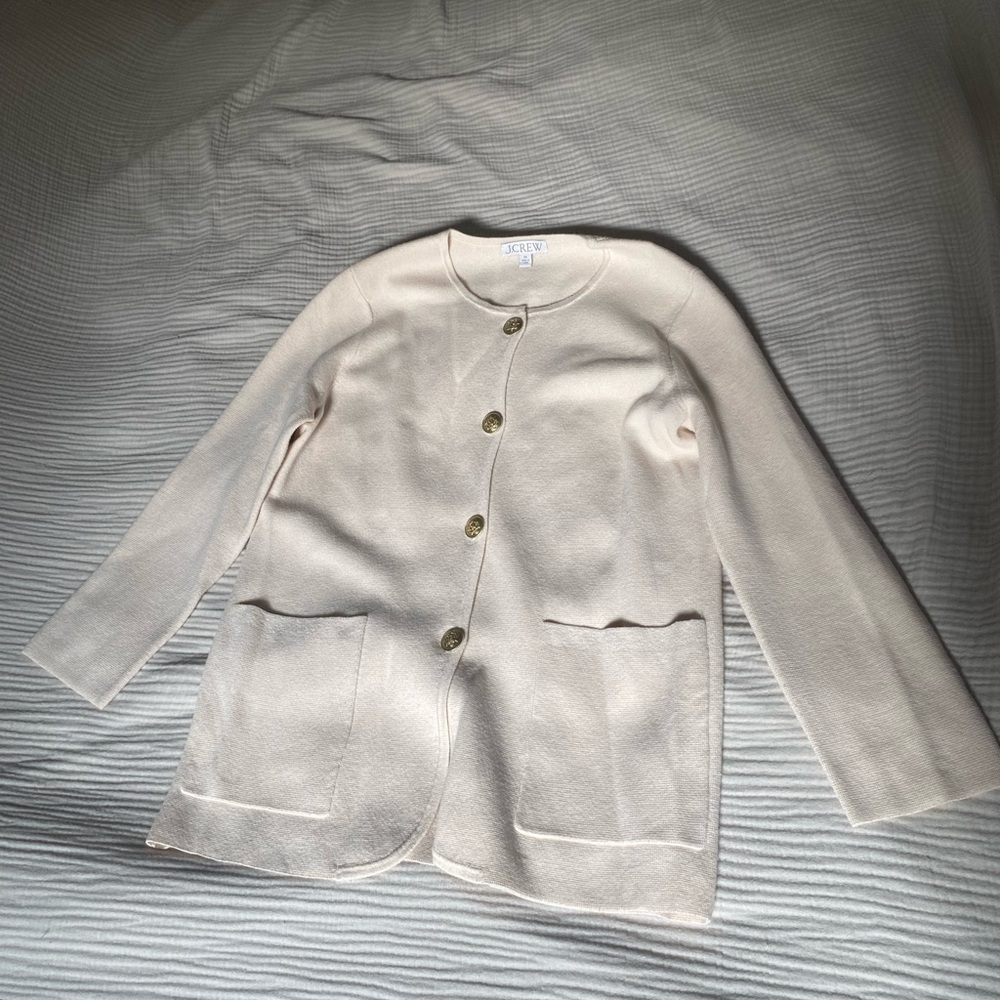 J. Crew Ivory Cadigan with Gold Buttons in Size XS